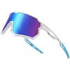 image:imageDUCO Baseball Sunglasses for Men Polarized Cycling Goggles DC0035  UV400 Protection Sports Glasses Impactresistant Running Shades Flexible for Softball Fishing DrivingWhitebluerevo Blue