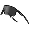 image:imageDUCO Baseball Sunglasses for Men Polarized Cycling Goggles DC0035  UV400 Protection Sports Glasses Impactresistant Running Shades Flexible for Softball Fishing DrivingBlackgreyrevo Black