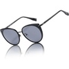 image:imageDUCO Cat Eye Sunglasses for Women Retro Polarized Womens Sun Glasses 90s Vintage Shades UV Protection DC1222Black Frame Grey Lens