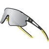 Black Frame Yellow Temple Mirror Lens