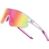 White Frame Pink Temple Revo Orange Lens