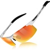image:imageDUCO Mens Sports Polarized Sunglasses UV Protection Sunglasses for Men 8177sSilver Frame Revo Orange Lens