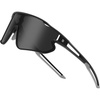 image:imageDUCO Polarized Sports Sunglasses for Men Women DC0023  UV400 Protection Beach Volleyball Sunglasses Flexible TR90 Frame Wrap Around Glasses for Baseball Softball Running02black Grey Revo Black