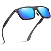 image:imageDUCO Polarized Sunglasses for Men Sun glasses All Carbon Fiber Frame 100 UV Protection for Driving Running Fishing DC8325Black Frame Revo Blue Lens