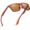 image:imageDUCO Polarized Sunglasses for Men Sun glasses All Carbon Fiber Frame 100 UV Protection for Driving Running Fishing DC8325Brown Frame Brown Lens