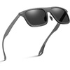 image:imageDUCO Polarized Sunglasses for Men Sun glasses All Carbon Fiber Frame 100 UV Protection for Driving Running Fishing DC8325Gunmental Frame Grey Lens