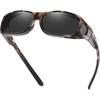 image:imageDUCO Polarized Wraparound Fitover Glasses Wear Over Sunglasses for Men Women UV Protection Sun Glasses 895406 Grey Tortoise Frame Grey Lens