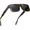 image:imageDUCO Retro Rectangle Polarized Sunglasses for Men Women Vintage Flat Top Acetate Sun Glasses UV400 Protection DC2360