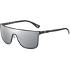 image:imageDUCO Trendy Square Sunglasses for Men Women Flat Top Shield Shades Oversized Carbon Fiber Polarized Sun Glasses DC8209Black Frame Silver Lens