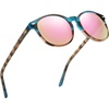 Blue Tortoise Frame Pink Mirror