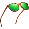 Brown Tortoise Frame Revo Green Mirror