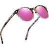 Grey Tortoise Frame Revo Pink Mirror