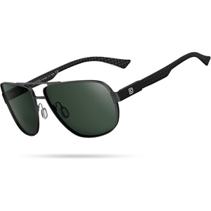 image:imageDUCO Aviator Sunglasses for Men Women Carbon Fiber Polarized Sunglasses Men UV Protection for Driving Golf Fishing 3051Black Frame G15 Green Lens