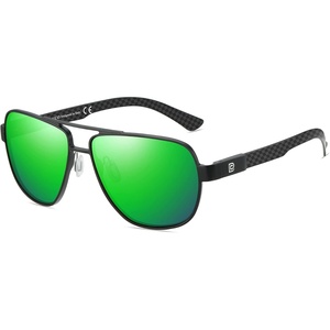 image:imageDUCO Aviator Sunglasses for Men Women Carbon Fiber Polarized Sunglasses Men UV Protection for Driving Golf Fishing 3051Black Frame Green Lens