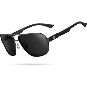 image:imageDUCO Aviator Sunglasses for Men Women Carbon Fiber Polarized Sunglasses Men UV Protection for Driving Golf Fishing 3051Black Frame Grey Lens