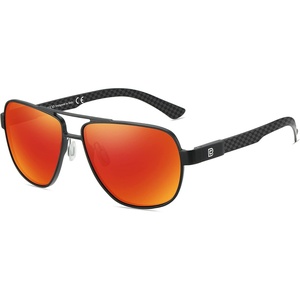 image:imageDUCO Aviator Sunglasses for Men Women Carbon Fiber Polarized Sunglasses Men UV Protection for Driving Golf Fishing 3051Black Frame Red Lens
