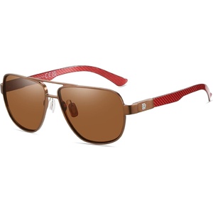 image:imageDUCO Aviator Sunglasses for Men Women Carbon Fiber Polarized Sunglasses Men UV Protection for Driving Golf Fishing 3051Brown Frame Brown Lens