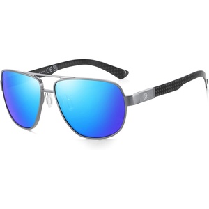 image:imageDUCO Aviator Sunglasses for Men Women Carbon Fiber Polarized Sunglasses Men UV Protection for Driving Golf Fishing 3051Gunmetal Frame Rveo Blue Lens