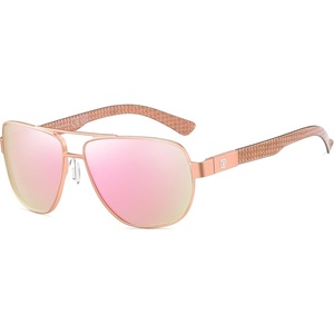 image:imageDUCO Aviator Sunglasses for Men Women Carbon Fiber Polarized Sunglasses Men UV Protection for Driving Golf Fishing 3051Rose Gold Frame Pink Lens