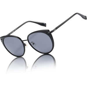 image:imageDUCO Cat Eye Sunglasses for Women Retro Polarized Womens Sun Glasses 90s Vintage Shades UV Protection DC1222Black Frame Grey Lens