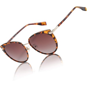 image:imageDUCO Cat Eye Sunglasses for Women Retro Polarized Womens Sun Glasses 90s Vintage Shades UV Protection DC1222Tortoise Frame Brown Lens