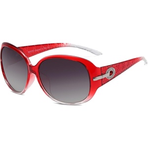 image:imageDUCO Classic Sunglasses for Women polarized womens sunglasses 100 UV Protection Shades 6214Gradient Wine Red Frame Grey Lens
