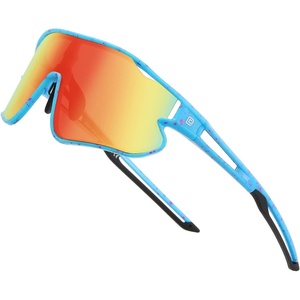 image:imageDUCO Kids Youth Baseball Sunglasses for Boys Girls Age 816 Polarized UV400 Protection Sports Cycling Glasses DK26802blue Colorful Frame Black Temple Revo Orange Lens