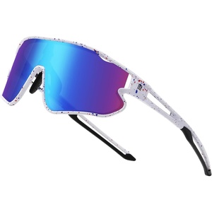 image:imageDUCO Kids Youth Baseball Sunglasses for Boys Girls Age 816 Polarized UV400 Protection Sports Cycling Glasses DK26803white Red Blue Dot Frame Revo Blue Lens