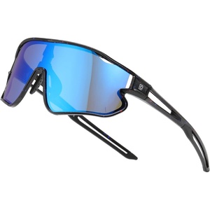 image:imageDUCO Kids Youth Baseball Sunglasses for Boys Girls Age 816 Polarized UV400 Protection Sports Cycling Glasses DK26805black Painting Frame Revo Blue Lens