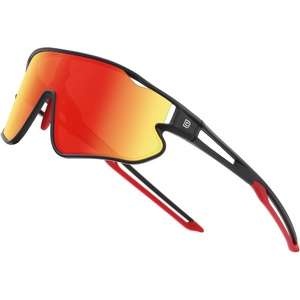 image:imageDUCO Kids Youth Baseball Sunglasses for Boys Girls Age 816 Polarized UV400 Protection Sports Cycling Glasses DK26806black Frame Red Temple Revo Orange Lens