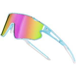 image:imageDUCO Kids Youth Baseball Sunglasses for Boys Girls Age 816 Polarized UV400 Protection Sports Cycling Glasses DK268Bright Light Blue Frame Red White Rveo Pink Lens