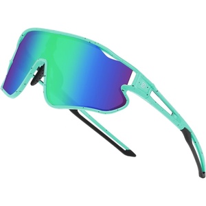 image:imageDUCO Kids Youth Baseball Sunglasses for Boys Girls Age 816 Polarized UV400 Protection Sports Cycling Glasses DK268Cyan Painting Frame Revo Blue Lens