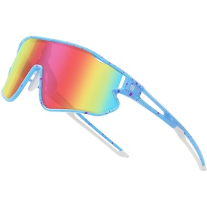 image:imageDUCO Kids Youth Baseball Sunglasses for Boys Girls Age 816 Polarized UV400 Protection Sports Cycling Glasses DK268Light Blue Purple Dot Frame Purple Lens