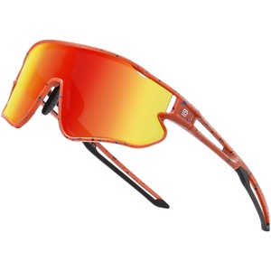 image:imageDUCO Kids Youth Baseball Sunglasses for Boys Girls Age 816 Polarized UV400 Protection Sports Cycling Glasses DK268Orange Frame Black Temple Revo Orange Lens