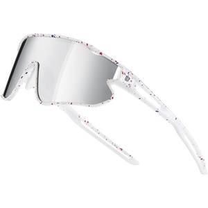 image:imageDUCO Kids Youth Baseball Sunglasses for Boys Girls Age 816 Polarized UV400 Protection Sports Cycling Glasses DK268White Frame Red Blue Revo Silver Lens