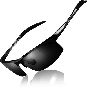 image:imageDUCO Mens Sports Polarized Sunglasses UV Protection Sunglasses for Men 8177sA Black Frame Gray Lens