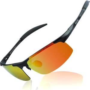 image:imageDUCO Mens Sports Polarized Sunglasses UV Protection Sunglasses for Men 8177sBlack Frame Orange Lens