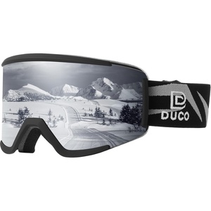 image:imageDUCO OTG Ski Goggles Over Glasses SkiSnowboard Goggles for Men Women UV400 Protection AntiFog Skiing Snow Goggles DCS003Black Silver