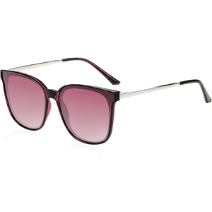 image:imageDUCO Oversized Polarized Sunglasses for Women Trendy Mirrored Shades Retro Square Light Weight UV400 Sun Glasses W01606 Purple Tortoise Frame Purple Lens