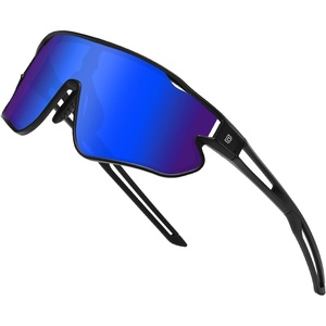 image:imageDUCO Polarized Sports Sunglasses for Men Women DC0023  UV400 Protection Beach Volleyball Sunglasses Flexible TR90 Frame Wrap Around Glasses for Baseball Softball Running07black Black Revo Blue