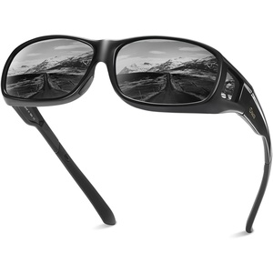 image:imageDUCO Polarized Wraparound Fitover Glasses Wear Over Sunglasses for Men Women UV Protection Sun Glasses 895401 Black Frame Gray Lens