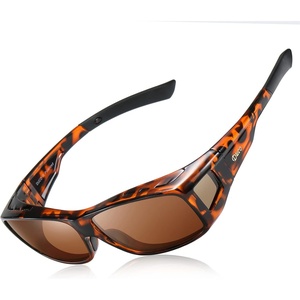 image:imageDUCO Polarized Wraparound Fitover Glasses Wear Over Sunglasses for Men Women UV Protection Sun Glasses 895403 Tortoise Frame Brown Lens