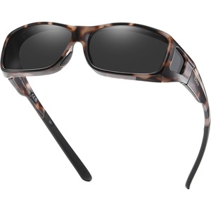 image:imageDUCO Polarized Wraparound Fitover Glasses Wear Over Sunglasses for Men Women UV Protection Sun Glasses 895406 Grey Tortoise Frame Grey Lens