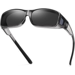 image:imageDUCO Polarized Wraparound Fitover Glasses Wear Over Sunglasses for Men Women UV Protection Sun Glasses 895407 Clear Grey Frame Grey Lens