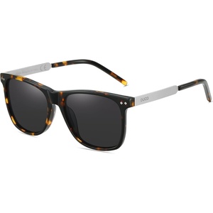 image:imageDUCO Retro Square Polarized Sunglasses for Men Women Sun Glasses Acetate Frame 100 UV Protection 2143Tortoise Frame Grey Lens
