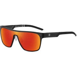 image:imageDUCO Square Polarized Sunglasses for Men Women Large Flat Top Shield Sun Glasses UV400 Protection Carbon Fiber Shades DC8230Black Frame Black Temple Revo Red Lens
