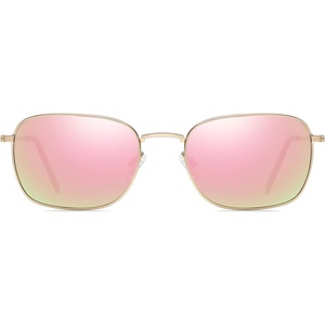 image:imageDUCO Square Sunglasses for Men Women Polarized Driving Sun Glasses UV400 Protection Retro Shades DC3038Gold Frame Revo Pink Lens
