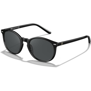image:imageDUCO Womens Trendy Retro Round Acetate Polarized Sunglasses UV400 99 Glare Block Lightweight for Daily amp Outdoor7 Black Frame Grey Lens
