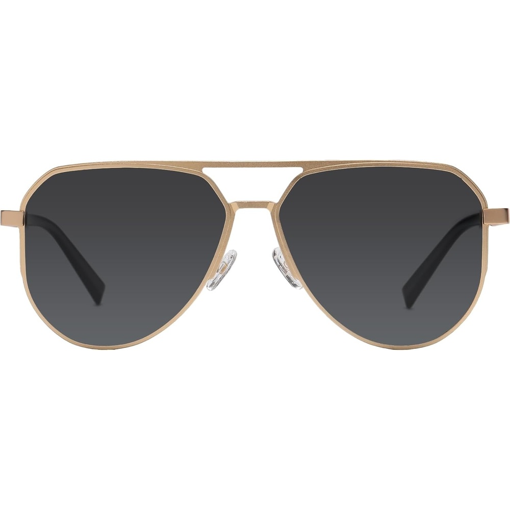 image:imageDUCO Mens Sunglasses Retro Oversized Metal Frame Vintage Polarized Sunglasses for Women Fashion Shades UV Protection DC3039Gold Frame Grey Lens