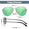 image:imageDUCO Aviator Sunglasses for Men Women Vintage Polarized Sun Glasses Mirrored Lens Metal Frame Designer Shades 3025KGunmetal Frame Revo Green Lens